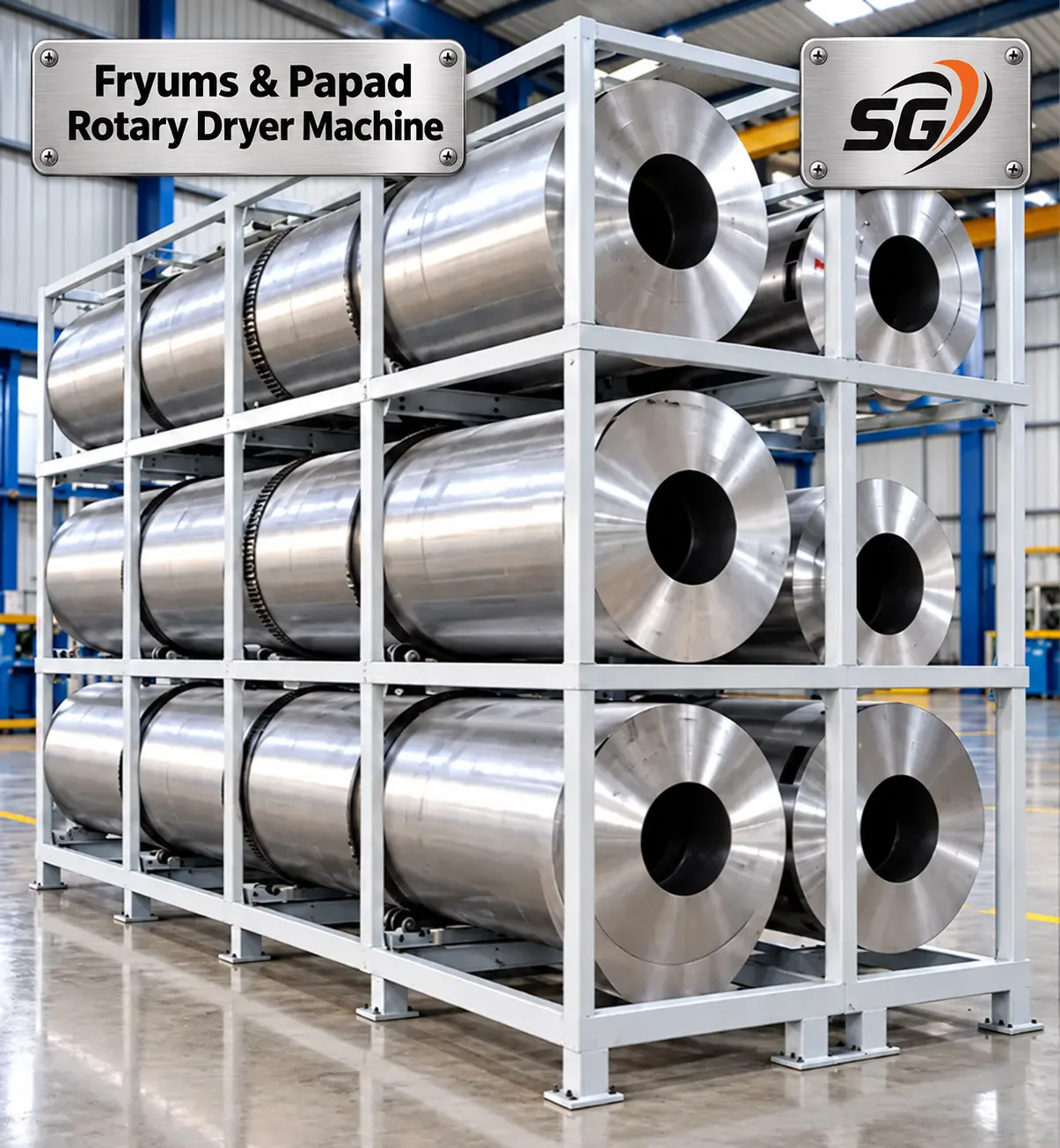 Fryums & Papad Rotary Dryer Machine